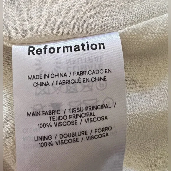 NWT Reformation Aden Dress Floral Print In NEUTRAL MOTIF Sz 8 - Picture 10 of 12